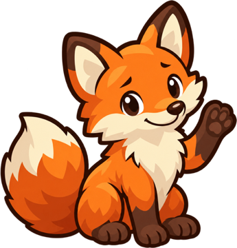 The fox, waving