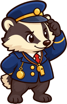 The badger, tipping his cap